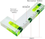 Transparent Rectangular high-Precision L-Shaped Level Integrated Small Household Magnetic Water Level (green, 120 * 51 * 13mm)