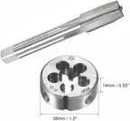 14mm x 1.25 HSS Metric Tap and Die Set Right Hand Thread,Tapping DIY Tool 3pcs (M14 x 1.25mm)