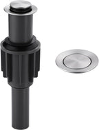 ALEASHA Pop Up Sink Drain Without Overflow, Bathroom Sink Drain Vessel Sink Stopper Pop Up Sink Drain Stopper, Pop Up Drain for Bathroom Sink Drain Strainer for Hair Catcher,Brushed Nickel