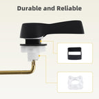Universal Metal Black Toilet Handle Replacement Kit, Front Mount Toilet Flush Handle Replacement Compatible with Kohler, American Standard, TOTO, Mansfield, Solid Brass, Universal Style