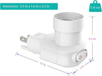 Borju Plug in Light Socket, Outlet to Socket Adapter, 360° Rotatable Plug with On/Off Switch, ETL Listed, White