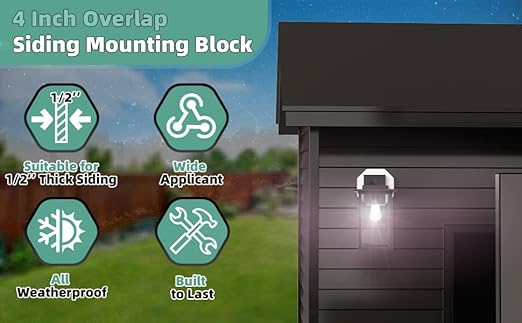 Vinyl Siding Mounting Block, Qulity Plate 130110006001 Octagon Outdoor Light Block for 1/2 inch Lap Double and 4 inch Height Siding, Small White 1 Pack