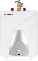 CAMPLUX Electric Mini Tank Water Heater 2.5 Gallons (ME25), Eliminate Time for Hot Water - Shelf, Wall or Floor Mounted