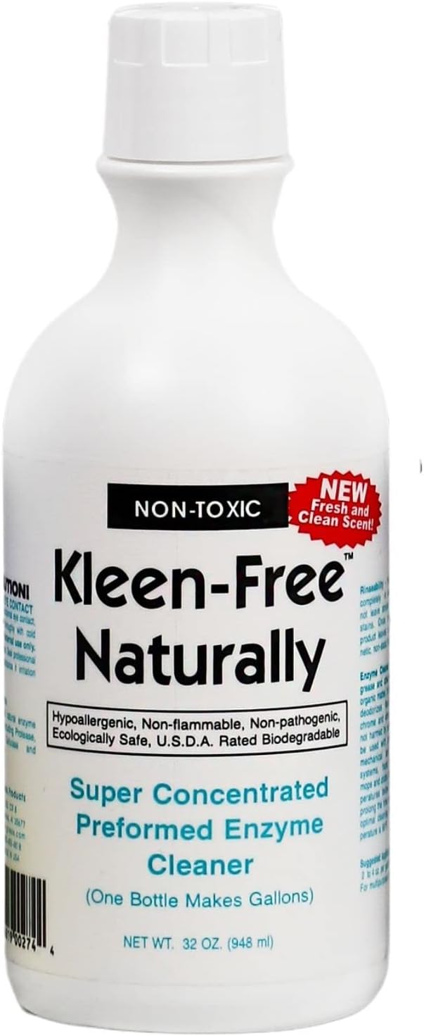 Naturally Preformed Enzyme Cleaner, Enzyme Solution, Multi-Purpose Cleaner, Laundry Additive and More - Concentrate - Fresh and Clean Scent - 32oz