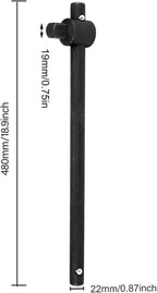 3/4" T-Handle Sliding Wrench Breaker Bar, 18.9 Inch Heavy Duty Steel Drive Socket Hand Tool, Gifts for Men & Dad