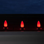 Wintergreen Lighting 25-Pack OptiCore C9 LED Red Christmas Light Bulbs - Valentine Lights Ceramic Style Vintage Christmas Lights Replacement Indoor/Outdoor, E17 Base (Red Smooth)