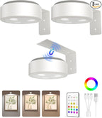 EZVALO Picture Lights for Wall, 2000mAh Rechargeable Battery Magnetic Poster Lights with 3 Color Temps & 12 RGB, Remote Dimmable Timer Painting Light, Wall Decor Light for Art Display, Frame (3 Pack)