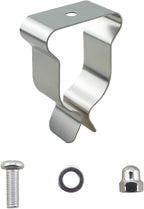 TAODAN 5PCS Silver Stainless Steel Basement Window Well Cover Spring Clips 1.57x2.36inch Exterior Patio Hardware Mounting Retaining Part