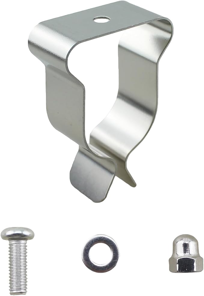 TAODAN 5PCS Silver Stainless Steel Basement Window Well Cover Spring Clips 1.57x2.36inch Exterior Patio Hardware Mounting Retaining Part