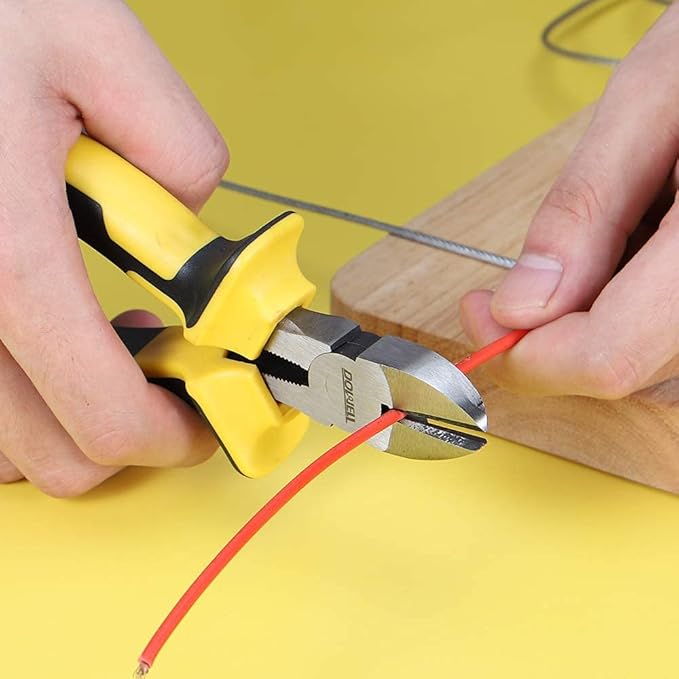 DOWELL Diagonal Cutting Pliers 6 Inch Diagonal Cutters Wire Cutters Durable Nickel Chromium Steel Construction for Electricians and Homes