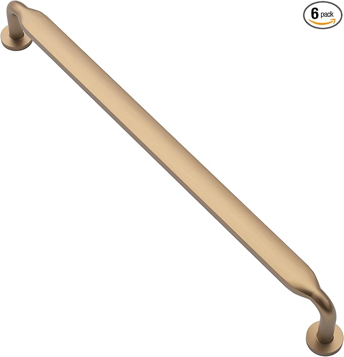 Alzassbg 6 Pack Champagne Bronze Cabinet Handles, 7-1/2 Inch(192mm) Hole Centers Arch Modern Cabinet Pulls Kitchen Cabinets Hardware for Cabinets and Drawers AL3503TGP