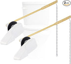Hygie Rinse 2PACK Universal Metal Toilet Handle Replacement Kit Compatible with American Standard/Mansfield/Gerber Toilet, Front Mount Toilet Tank Flusher Lever with Flapper Chain, White