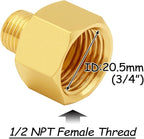 3PCS Brass Reducer Adapter, 1/2" NPT Female to 1/4" NPT Male Thread, Hex Reducing Pipe Fitting Coupler Nipple Connector for Water/Oil/Gas