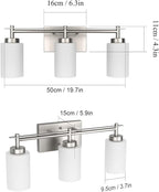 Aipsun Brushed Nickel Bathroom Vanity Light Vintage Bathroom Vanity Lighting Fixtures 3 Lights Industrial Wall Light (Exclude Bulb)