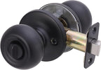 Amazon Basics Exterior Door Knob With Lock, Coastal, Matte Black