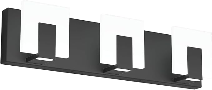 Aipsun 3 Lights Modern Black Vanity Light Up and Down Black LED Vanity Light Fixtures Bathroom Wall Light Over Mirror 6000K