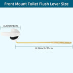 Universal Metal Front Mount Toilet Handle Replacement Kit Compatible with Kohler Toilet Tank Parts, 2Pack Toilet Flush Lever Handle with Flapper Chains, White