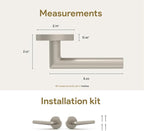Mega Handles Ronn Dummy Lever Door Handle Set for Closet or French Doors, Single Side, Non-Turning Reversible Door Levers, Fits All Standard Door Sizes, Screws Included - Satin Nickel (2 Pack)