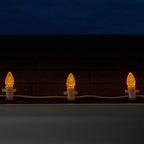 Wintergreen Lighting OptiCore C7 LED Christmas Light Bulbs - 25 Pack Heavy Duty Premium Outdoor Christmas Lights, E12 Base (Gold Faceted)