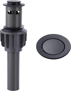 ALEASHA Bathroom Sink Drain with Overflow Vessel Sink Stopper,Pop Up Drain for Bathroom Sink Pop Up Drain Stopper for Hair Catcher,Matte Black