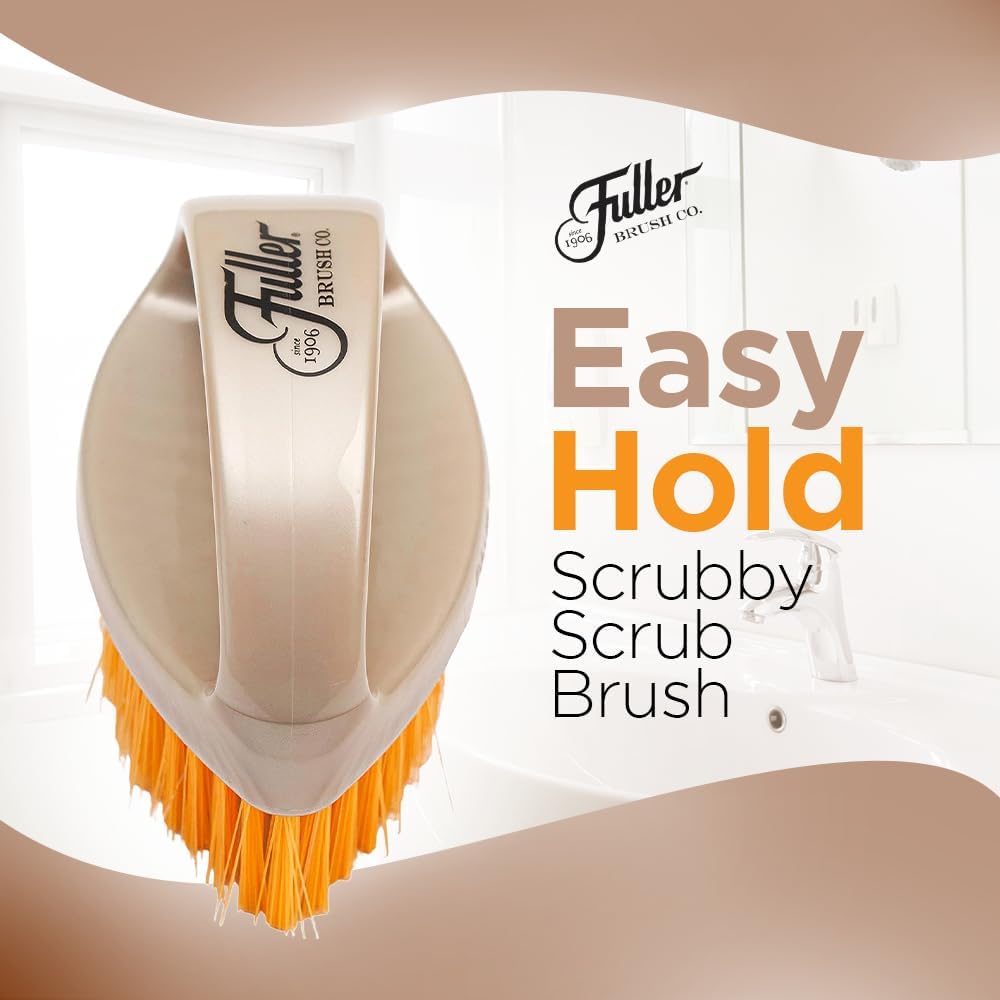 Fuller Brush Easy Hold Scrubby Scrub Brush - Quickly Scrub Stains & Spots on Any Surface - All Purpose Cleaning Scrubber with Ergonomic Looped Handle for Scrubbing Vegetables, Laundry, Shoes & Tub