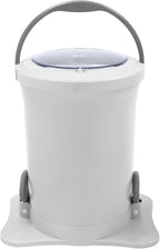 Manual Clothes Dehydrator,Portable Mini Dryer Compact Spin Dryer with Clear Top Cover,12L/3.17gal Freestanding Manual Dehydrator, Manual Clothes Dryer for Camping, Traveling, and Hotel Use (White)