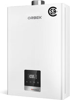 Natural Gas Tankless Water Heater - ORBEK 100,000 BTU Up to 4.3 GPM Indoor Installation - CSA Certified On-Demand Instant Hot Water Heater 3/4" NPT Connector Size New Upgrade