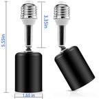 Ceramic & Metal E26 Light Socket Extender,150w-Heat-resistant-Ideal for Light Holder Extension,Electrical Socket Extender 180° Bendable Socket Adapter Screw Base Light Bulb Socket, 2pcs (Black)