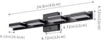 mirrea 24" Black Vanity Lights for Bathroom 4 Light Vanity Lighting Fixtures for Mirror 3 CCT Adjustable LED Vanity Light