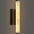Alabaster Wall Sconces, 15in Black Alabaster Sconce, Modern Spanish Natural Marble Sconces Lights, Rectangle Sconces for Bathroom Vanity Bedroom Living Room Staircases Hallway