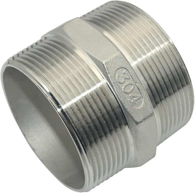 1/8" ~3" NPT Male Threaded Hex Nipple,Stainless Steel 304 Quick Coupler Pipe Fitting (3")