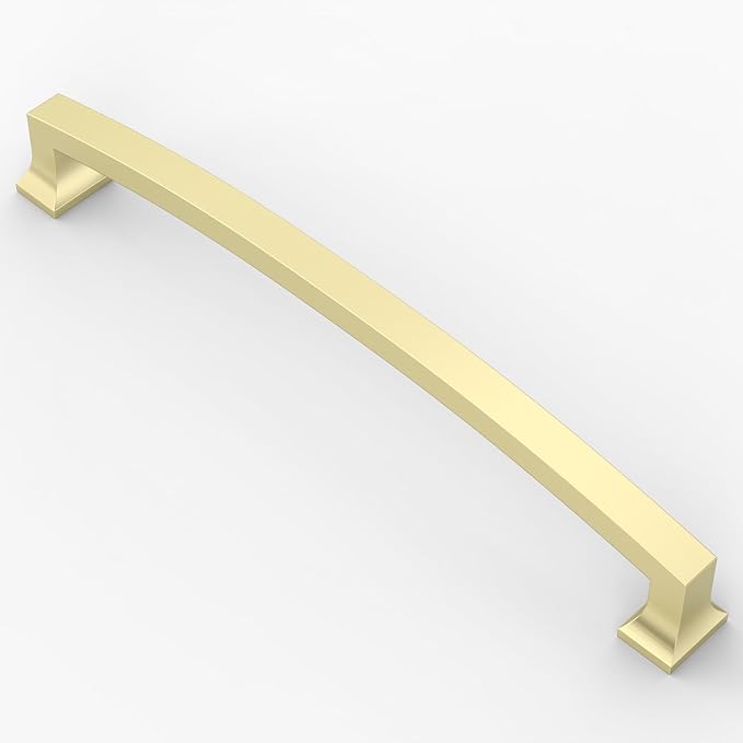 Asidrama 10 Pack 7.5 Inch(192mm) Hole Centers Kitchen Cabinet Handles, Brushed Brass Cabinet Pulls Kitchen Cabinet Hardware for Cupboard Drawer Pulls