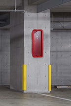 PRO&Family Fire Extinguisher Cabinet (15 lb, Red, 8"D x 6"W x 19"H, Modern, Weatherproof, Floor Mount)