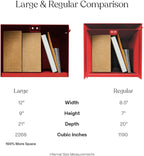 post & porch Malone Mailbox | Post Mounted Mailbox | Black/White/Gray/Brown/Red/Blue/Green, Regular or Large, Weatherproof Mail Box for Outside, Customizable (Red, Large)