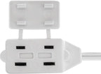 Cmple - 3-Outlet Extension Power Cord 2 Prong Outlet Extender Cable 13 Amps, 125V, Household for Indoor Use with Protective Outlet Cover - 6 Feet, White