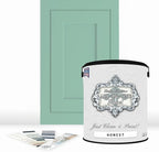 ALL-IN-ONE Paint, Durable cabinet and furniture paint. Built in primer and top coat, no sanding needed. Includes our 30 featured color card - Honest (mint green), Gallon