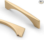 Asidrama 10 Pack 3.75 Inch(96mm) Brushed Brass Kitchen Cabinet Handles, Cabinet Pulls Kitchen Cabinet Hardware for Cupboard Drawer Pulls