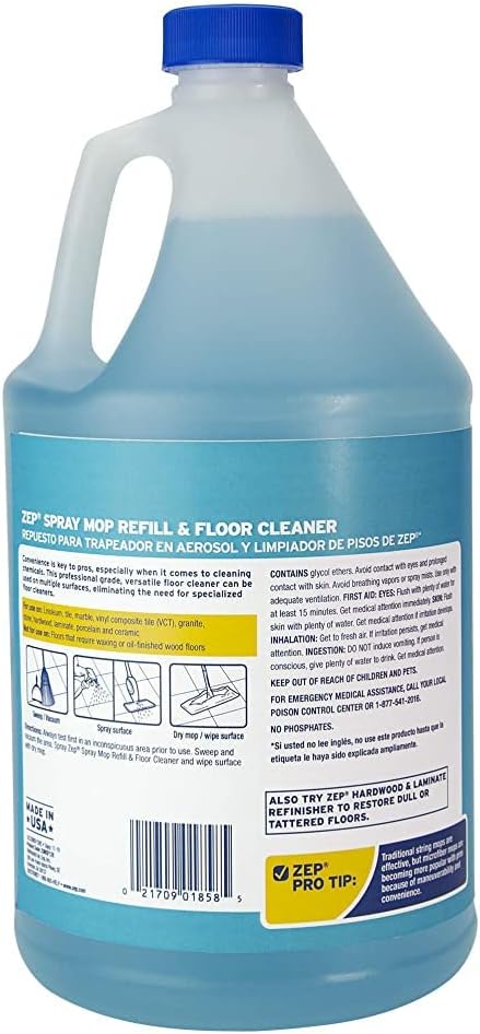 Zep ZUMSF128 Multi Floor Cleaner, 128 oz, Blue, 128 Count (Pack of 2)