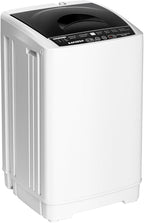 BANGSON 1.31cu.ft Portable Washing Machine, Full-Automatic Washing Machine with 8 Programs 6 Water Levels, Drain Pump and LED Display, Compact Washer for Apartments, RVs, Homes, White