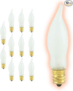 GoodBulb 7 Watt Flame Tip Candelabra Light Bulbs CA6 Frosted Finish E12 Base 2700K Soft White CFF Dimmable 7W 85 Lumens Decorative Chandelier Bulbs Incandescent 12 Pack