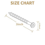 Deck Screws 2 Inch, #8 x 2 Wood Screws, 500 Pcs, Rust Resistant, Torx Exterior Screws for Structural Timber/Fence/Log, Includes T20 Bit, Yellow