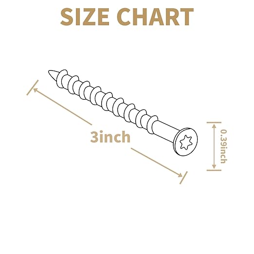 Deck Screws 2 Inch, #8 x 2 Wood Screws, 500 Pcs, Rust Resistant, Torx Exterior Screws for Structural Timber/Fence/Log, Includes T20 Bit, Yellow