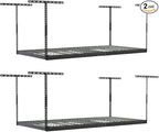 2-Pack 4 x 8 MonsterRax Overhead Garage Storage Rack, Ceiling Racks for Garage, Organization Shelving, Adjustable Hanging Shelf, Grey, 12"-21" Height Adjustment