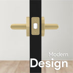 Mega Handles Ronn Passage Lever Door Handle Set for Hallway, Closet and Bathroom, Heavy Duty Door Levers, Fits All Standard Door Sizes, Screws Included - Satin Brass (1 Pack)