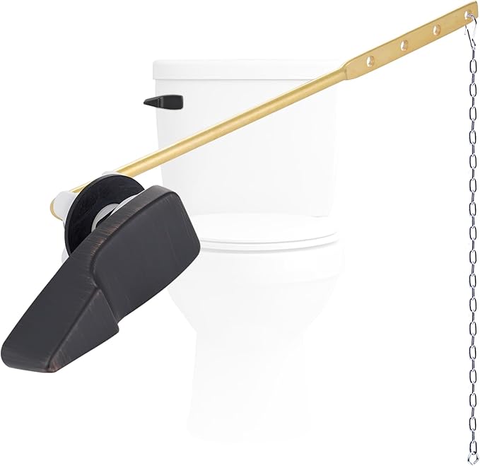 Hygie Rinse Front Mount Metal Toilet Handle Replacement Kit Compatible with American Standard/Mansfield/Gerber/TOTO/Kohler Toilet, Toilet Tank Flusher Lever with Flapper Chain, Oil-Rubbed Bronze