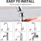 2 Pack Sink Faucet Aerator 360 Degree Swivel Kitchen Faucet Sprayer Attachment,Dual Water Flow Modes, 55/64 Inch-27UNS Female Thread,15/16 Inch-27UNS Male Thread Adapters