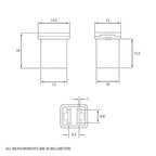 40 Amp J-Case Low Profile (Mini) Fuse 16mm for Pickup Trucks, Cars and SUVs (40A, 10 Pack)