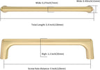 10 Pack Brushed Gold Cabinet Pulls, 5 Inch Hole Center, Sturdy & Easy to Install, Gold Cabinet Hardware for Cabinets, Cupboard & Drawer