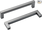10 Pack 6.3 Inch Cabinet Handles Ancient Grey Drawer Pulls Square Cabinet Door Handles Grey Dresser Pulls Modern Stainless Steel Kitchen Hardware