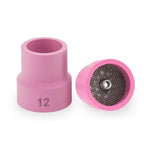 2pcs #12 TIG Welding Cup Pink Ceramic Cup 3/32'' Diffuser for WP-9 WP-20 WP-25 Series TIG Welding Torch Accessories